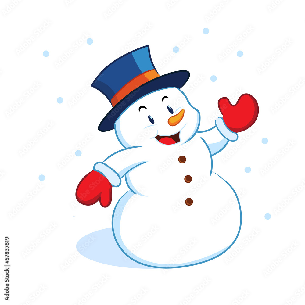 Snowman waving