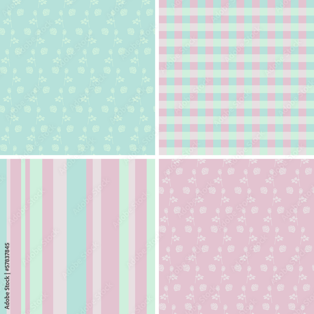 4 pastel seamless patterns