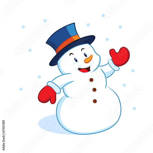 Snowman waving