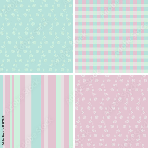 4 pastel seamless patterns