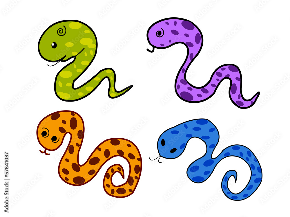 Fototapeta premium Illustration of cute Snake
