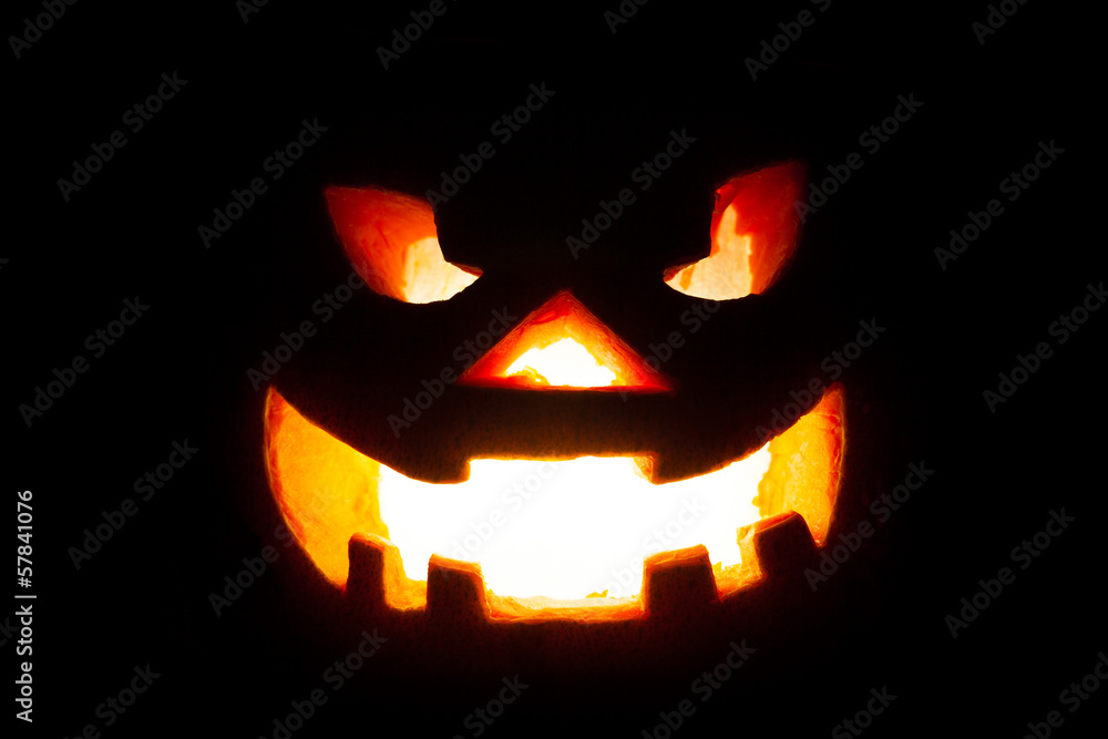 scary jack-o-lantern on wood scary jack-o-lantern on wood