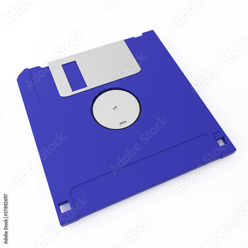 Blue floppy disk back side