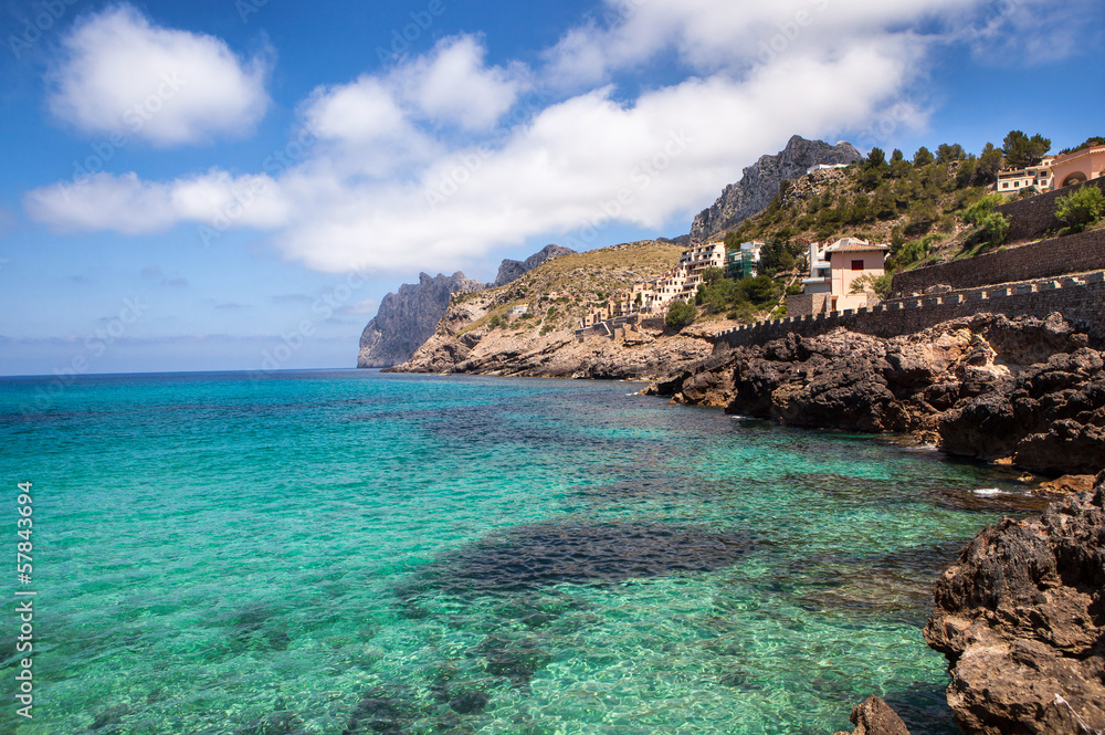 Mediterranean sea and rocky coast of Spain Mallorca island