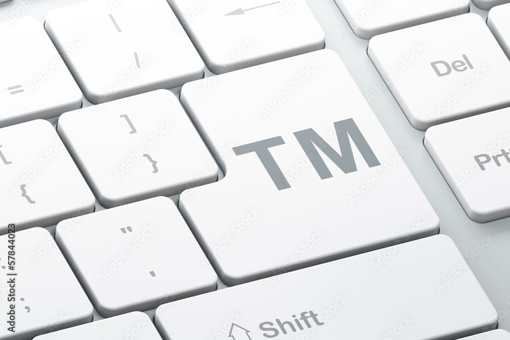 Law concept: Trademark on computer keyboard background Law concept: Trademark on computer keyboard background