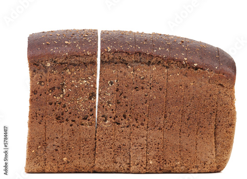 Sliced loaf of brown bread