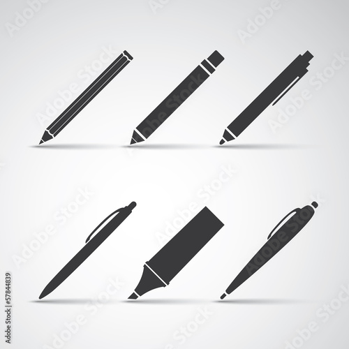 Set of Writing Tool Illustrations