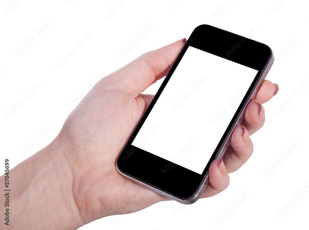 mobile in a female hand mobile in a female hand