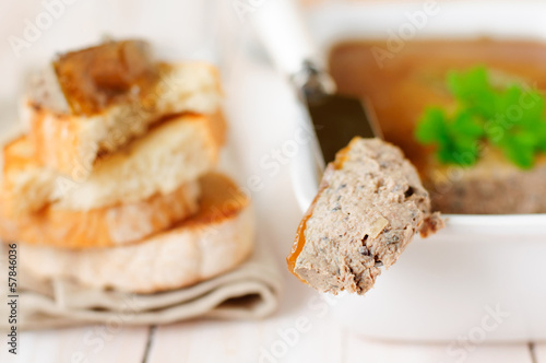 Chicken Liver Pate Topped with Jelly   selective focus