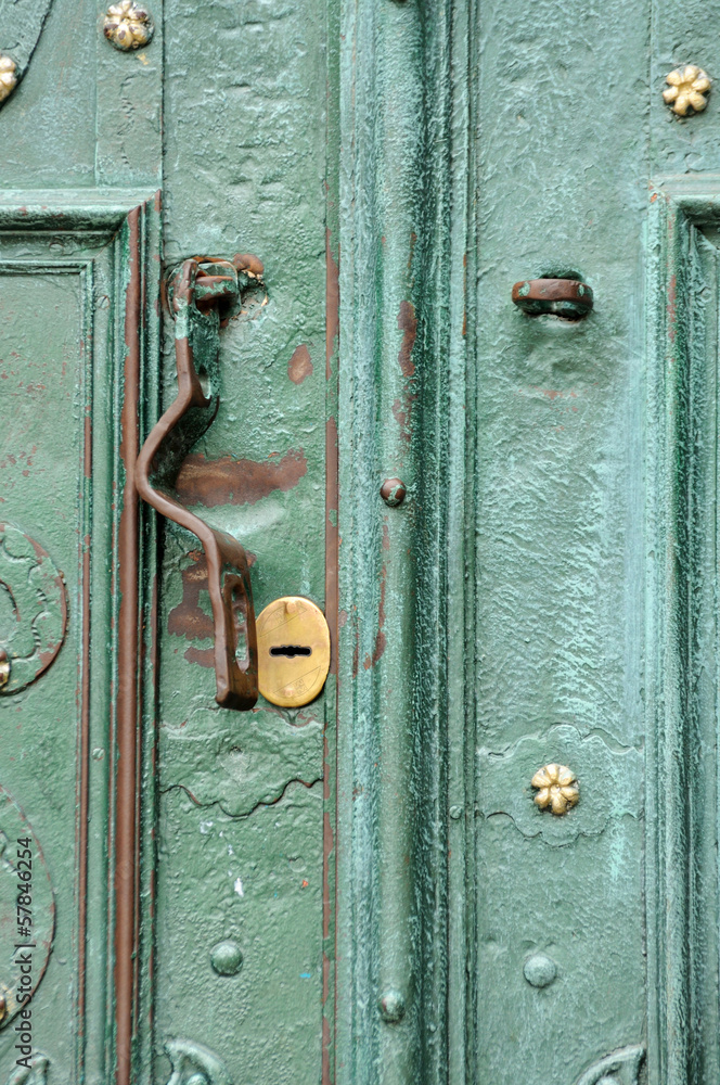 Fototapeta premium Steel door with lock