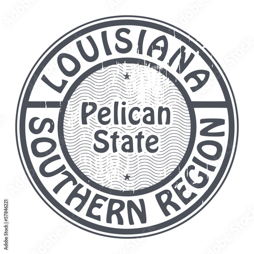 Grunge rubber stamp with name of Louisiana, Southern Region