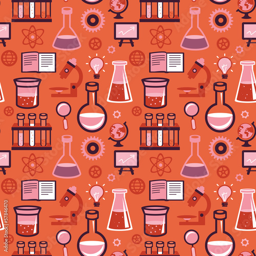 Vector seamless pattern - science and education