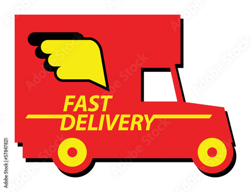 Delivery car sign or symbol, vector illustration