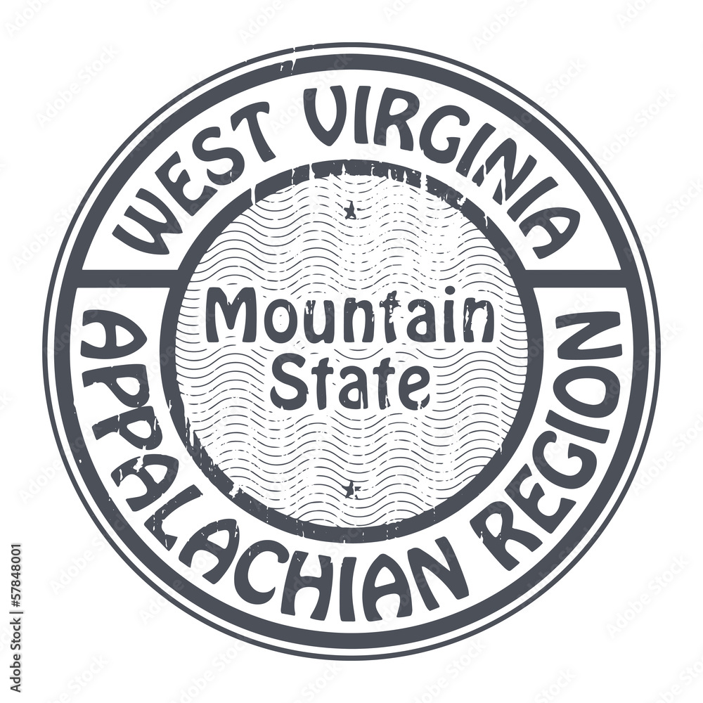 Grunge stamp with name of West Virginia, Appalachian Region