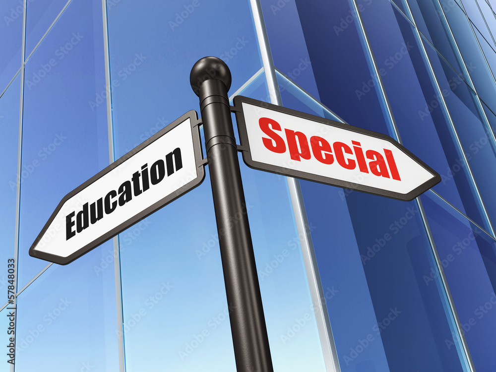 Education concept: sign Special Education on Building background
