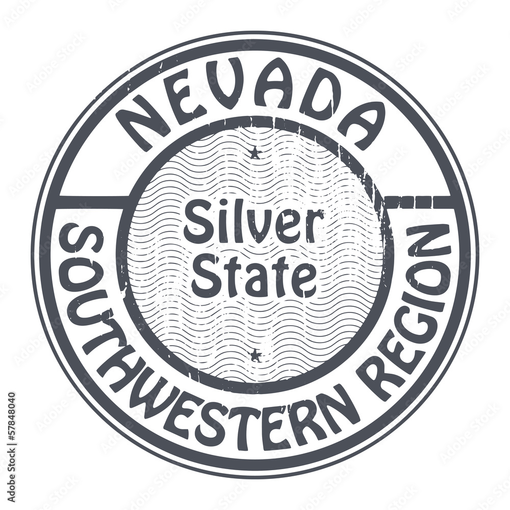 Fototapeta premium Grunge rubber stamp with name of Nevada, Southwestern Region