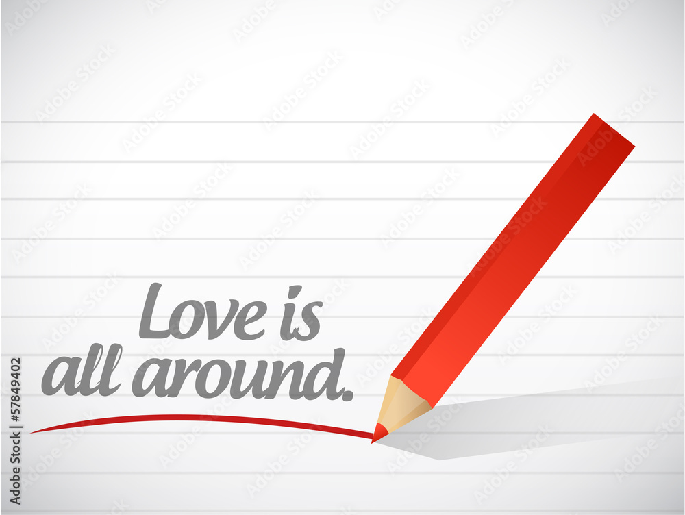 love is all around message illustration design love is all around message illustration design