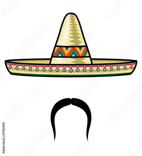 Sombrero and moustache
