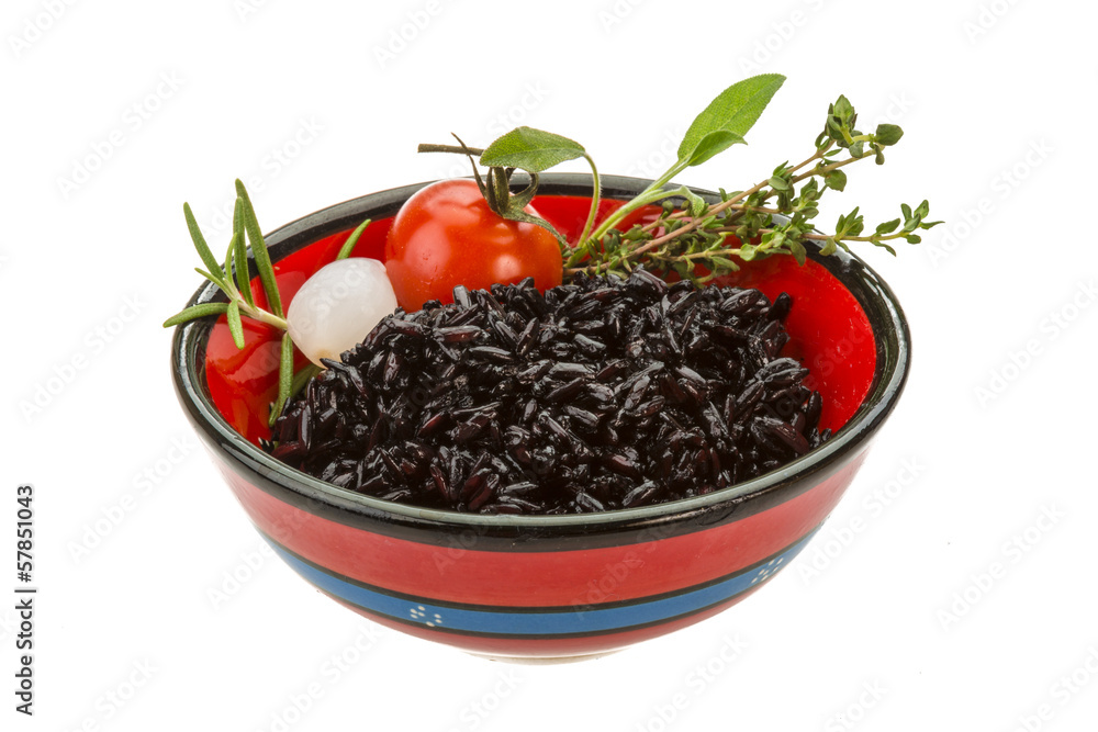 Black boiled rice