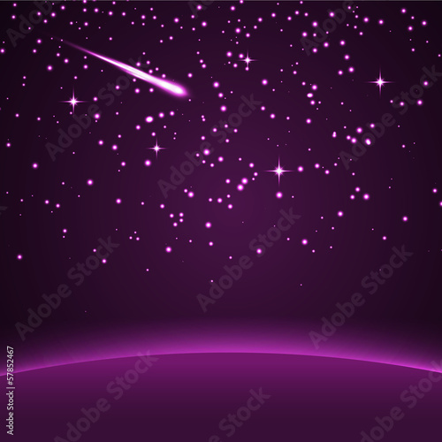 Hintergrund, Sterne, Sternschnuppe, Nachthimmel, Himmel, Violett