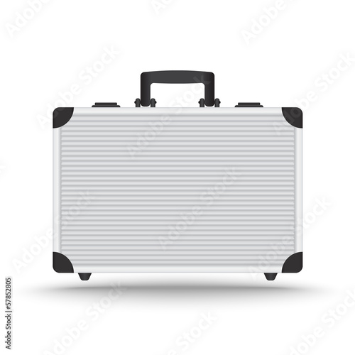 Realistic aluminum briefcase vector on isolated white background