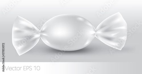 White oval candy package for new design