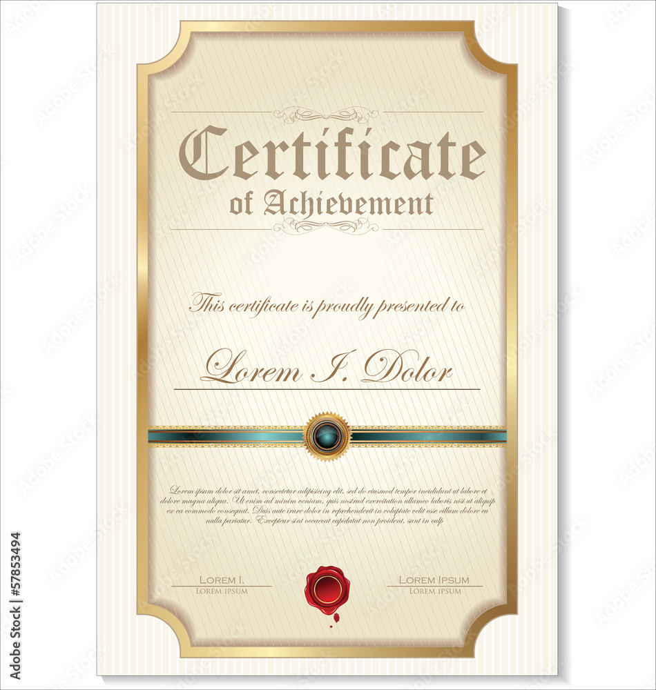 Certificate or diploma template, vector illustration