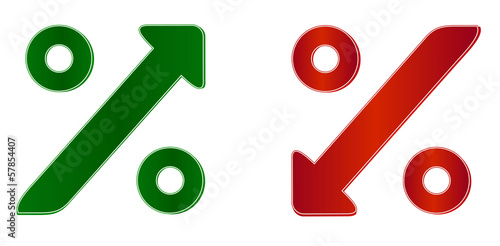 percentage symbol with up and down arrow