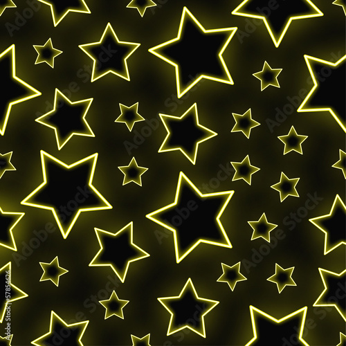 Seamless neon stars background