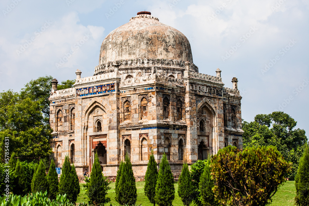 Lodi Gardens. Islamic Tombin landscaped gardens.New Delhi,India