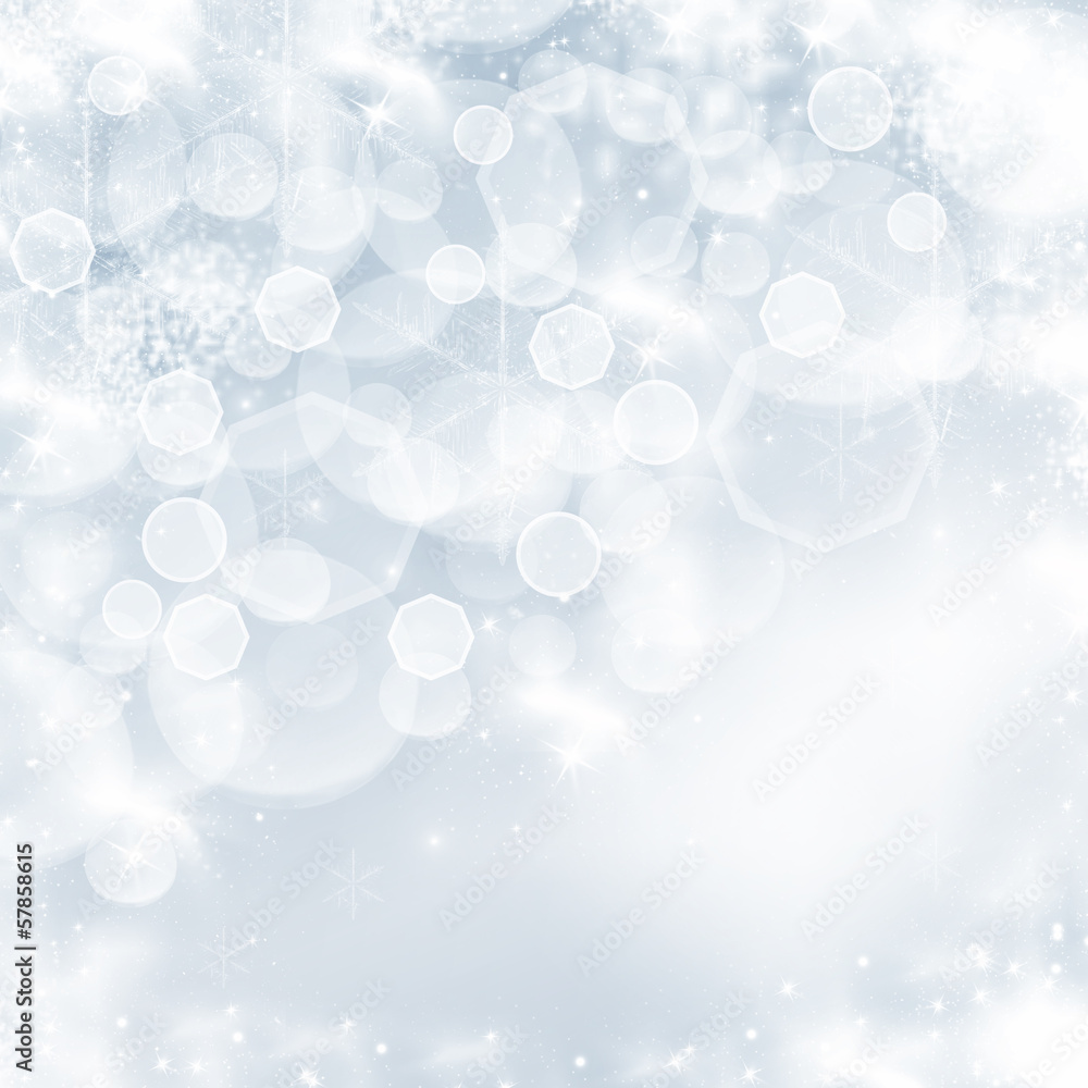 Light blue abstract Christmas background with white snowflakes Light blue abstract Christmas background with white snowflakes