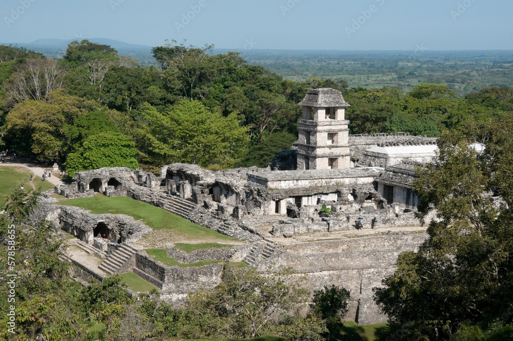 The palace,ancient Mayan city of Palenque (Mexico) The palace,ancient Mayan city of Palenque (Mexico)