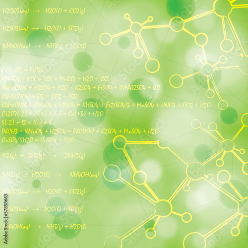 Molecule illustration green background
