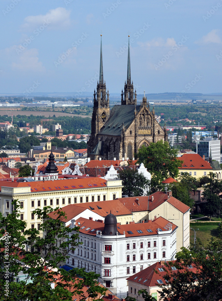 Obraz premium City of Brno and Cathedral of Peter and Paul, Czech Republic
