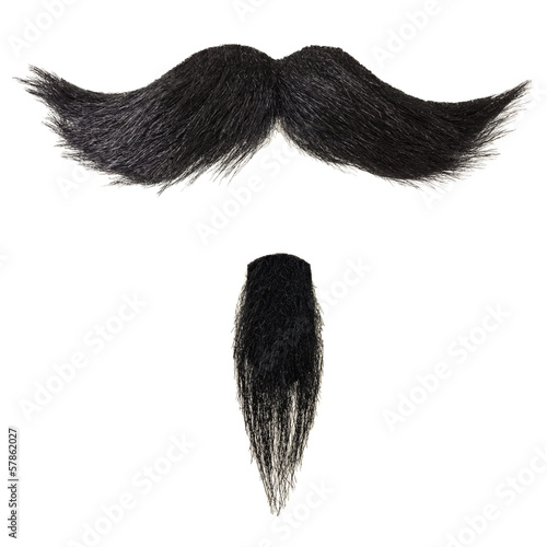 Fotobehang Mustache and goatee beard isolated on white
