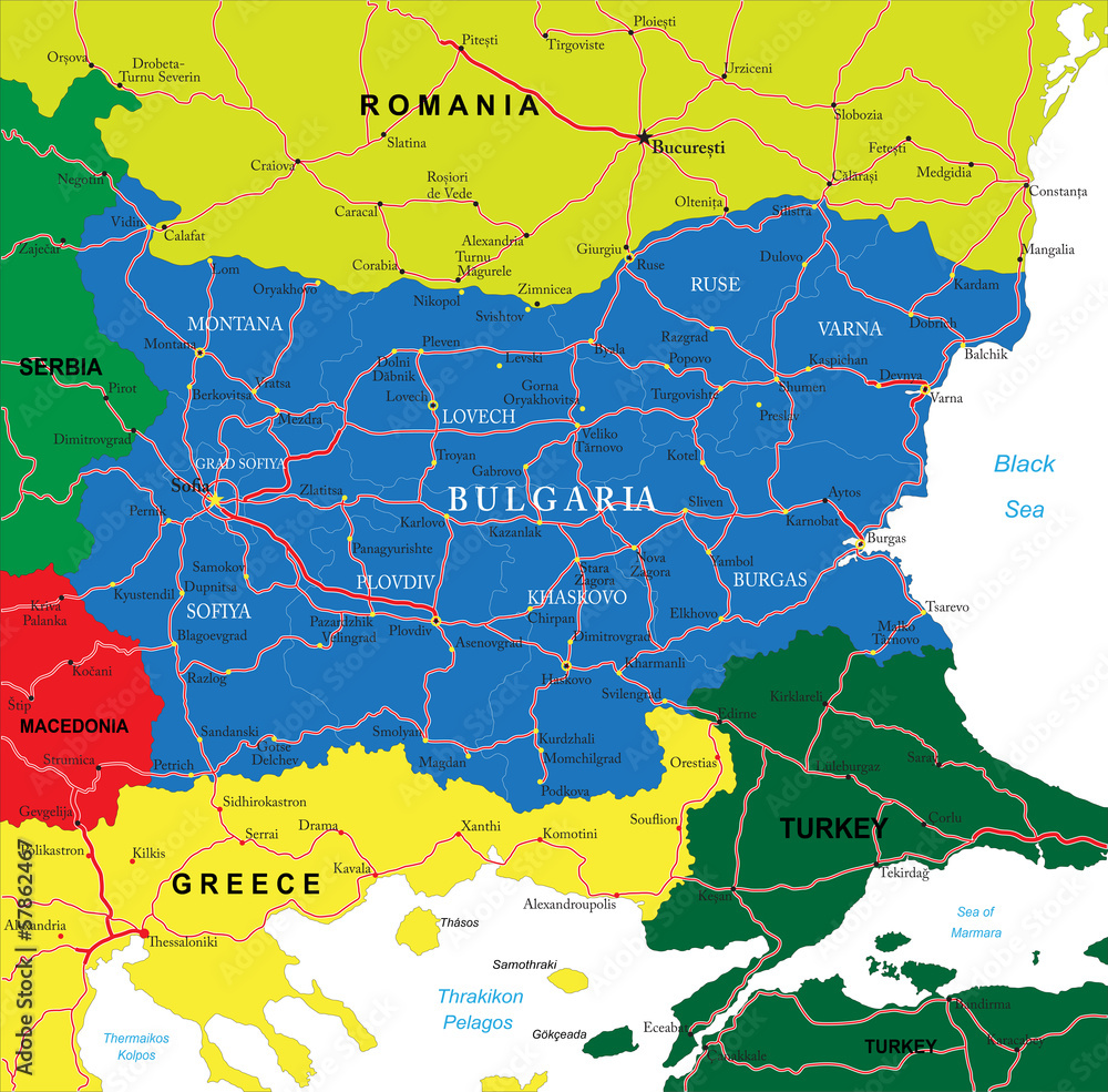 Obraz premium Bulgaria map