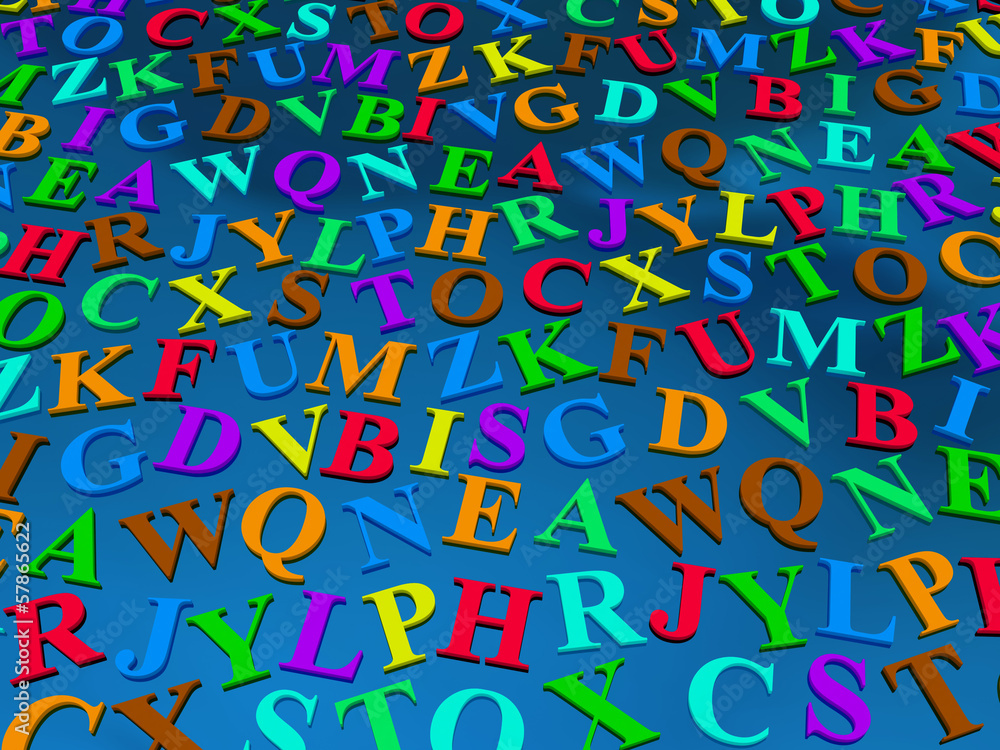 letters of the English alphabet. letters of the English alphabet.