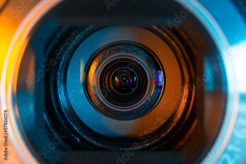 Camcorder optics closeup photo