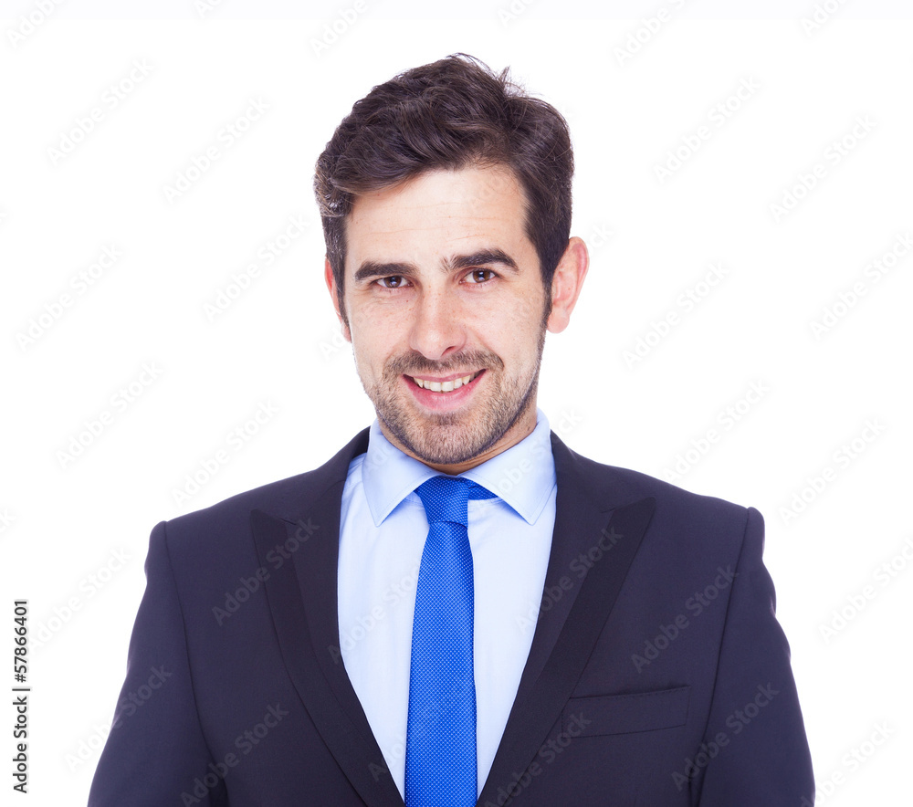 Portrait of a handsome business man, isolated on a white backgro Portrait of a handsome business man, isolated on a white backgro