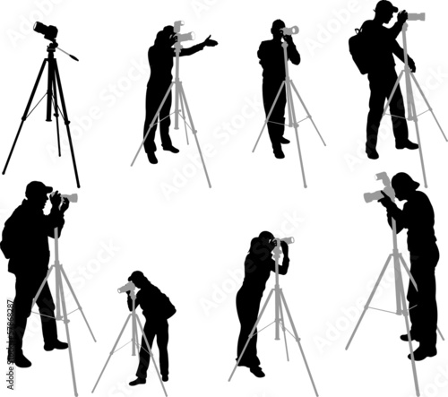 photographers silhouettes - vector