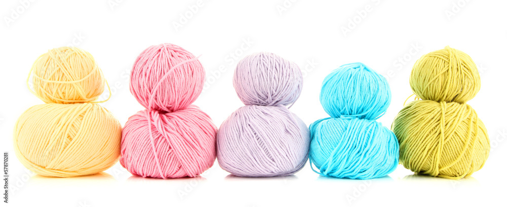 Multicolored clews isolated on white Multicolored clews isolated on white