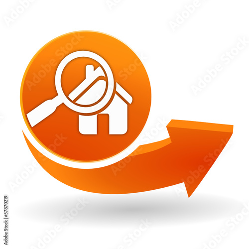 diagnostic immobilier sur bouton web orange