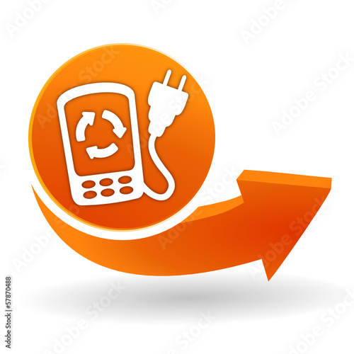 recharger son téléphone sur bouton web orange