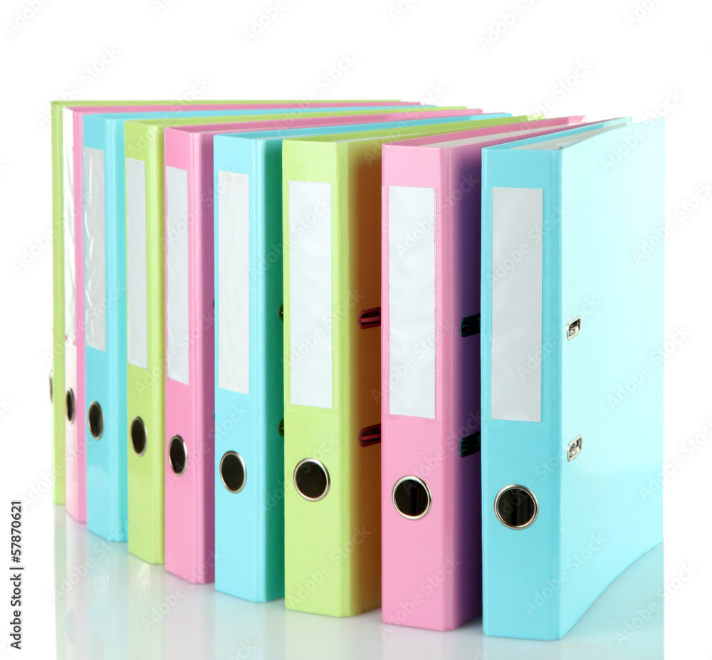Colorful folders, isolated on white Colorful folders, isolated on white