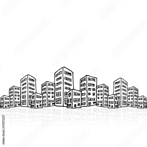 Cityscape sketch seamless