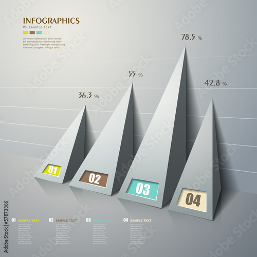 vector abstract 3d Pyramid type infographics