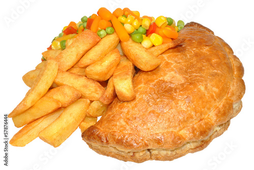 Pasty And Chips Meal