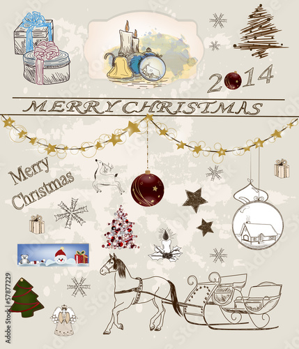 Collection of christmas elements