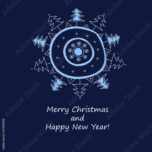 merry christmas amd happy new year greeting card