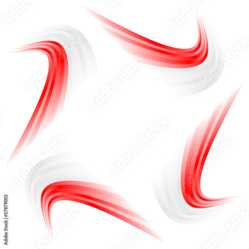 Abstract waving Japanese, Polish and Indonesian flag